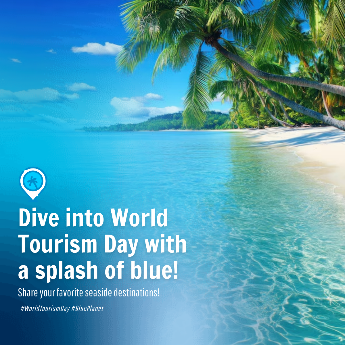 Blue World Tourism Day Instagram Post Template - Edit Online & Download