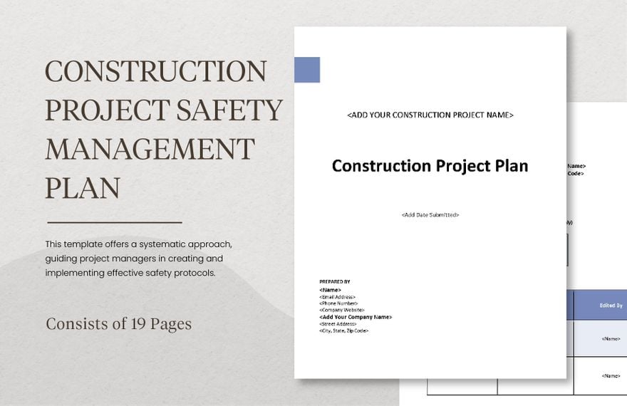 Construction Project Safety Management Plan Template