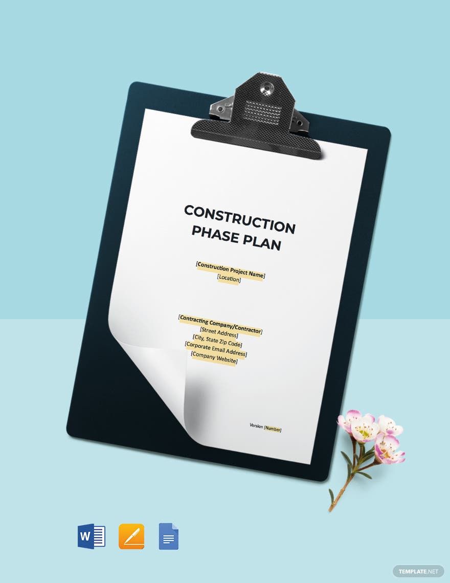 Construction Health & Safety Phase Plan Template