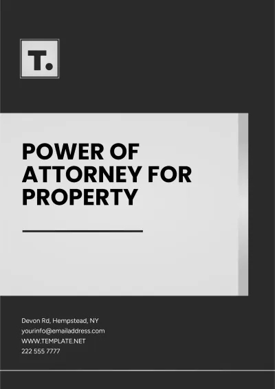 Free Power of Attorney for Property Template to Edit Online