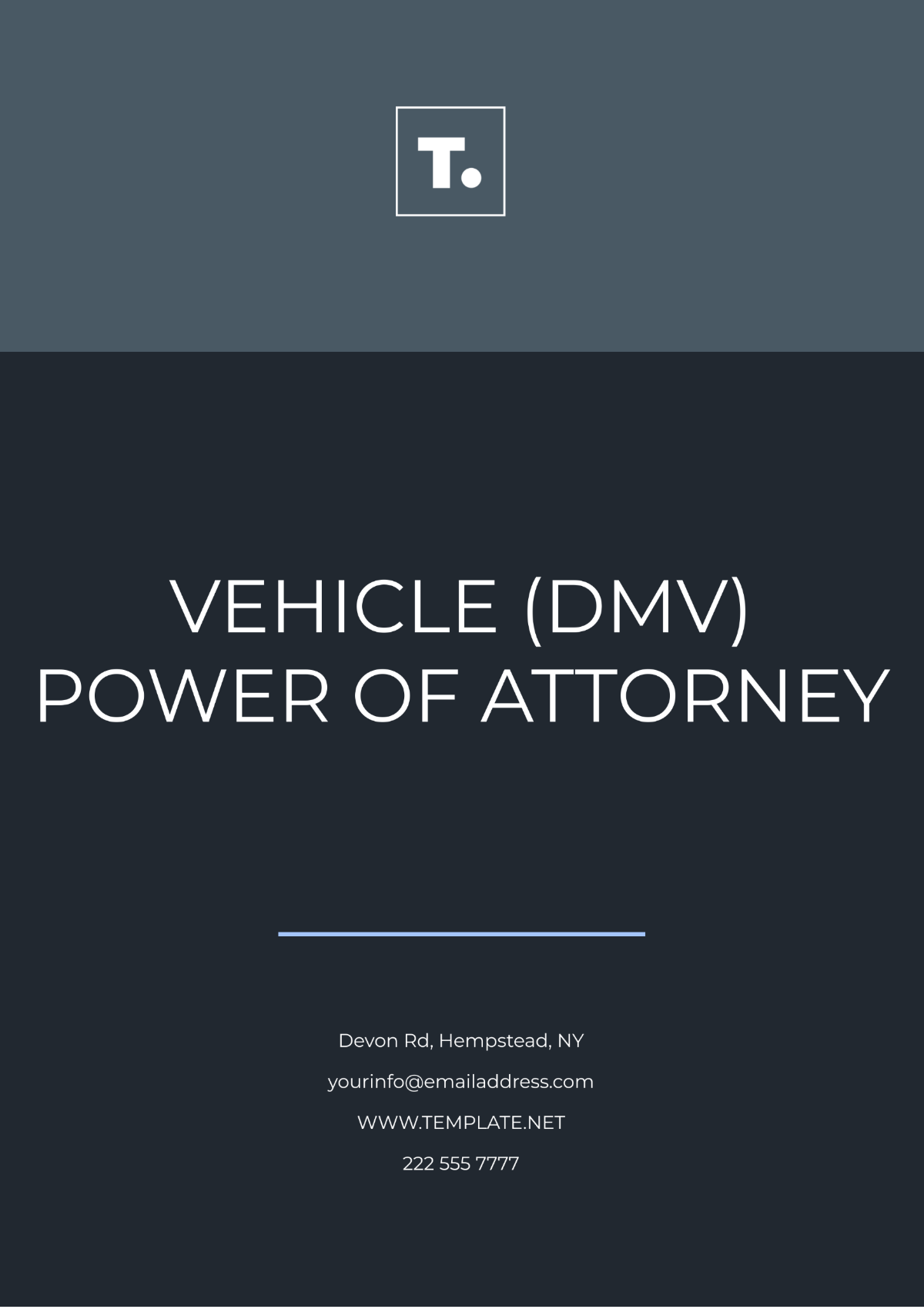 Vehicle (DMV) Power of Attorney Template - Edit Online & Download