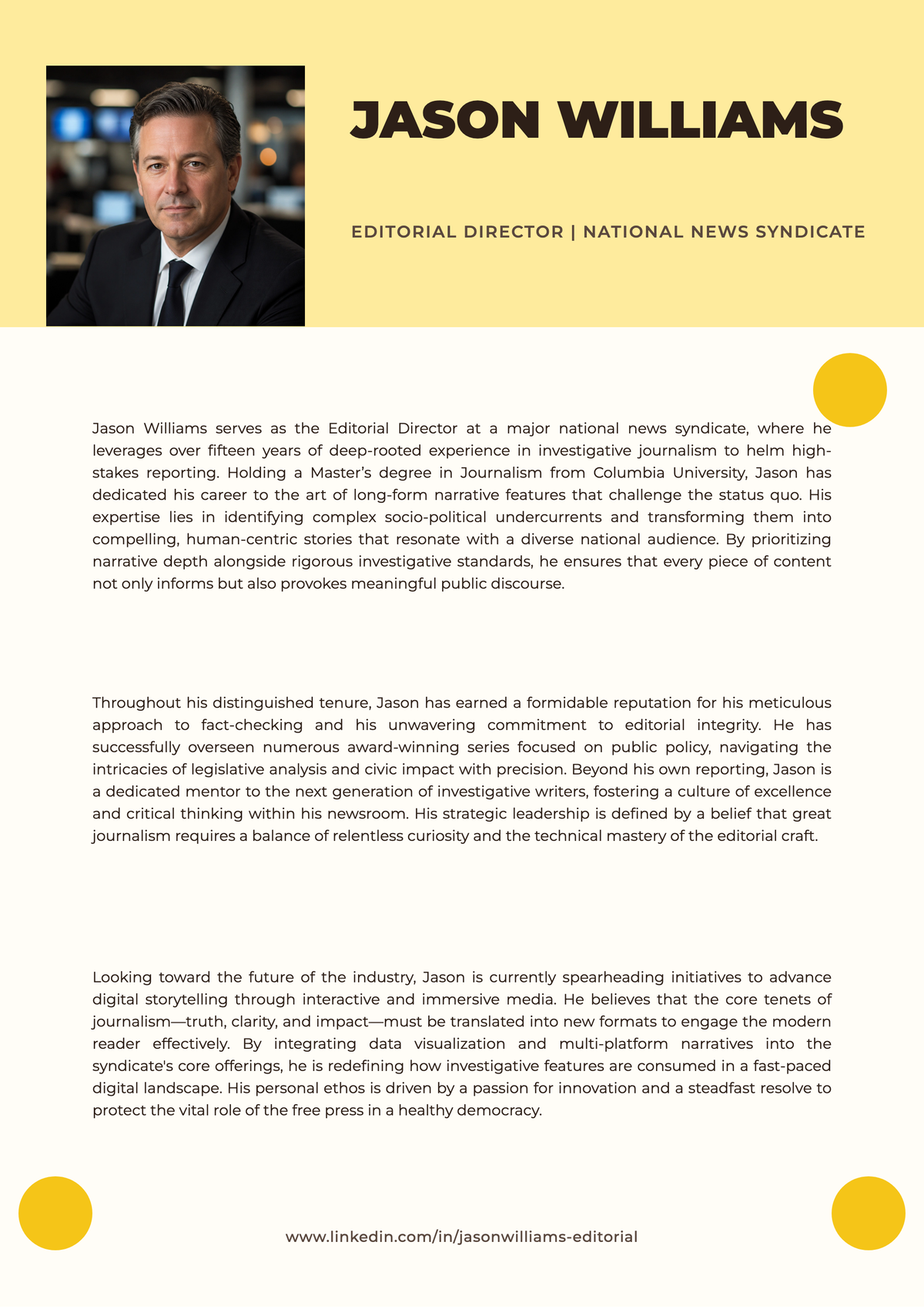 Free Editorial Bio Template & AI Bio Maker