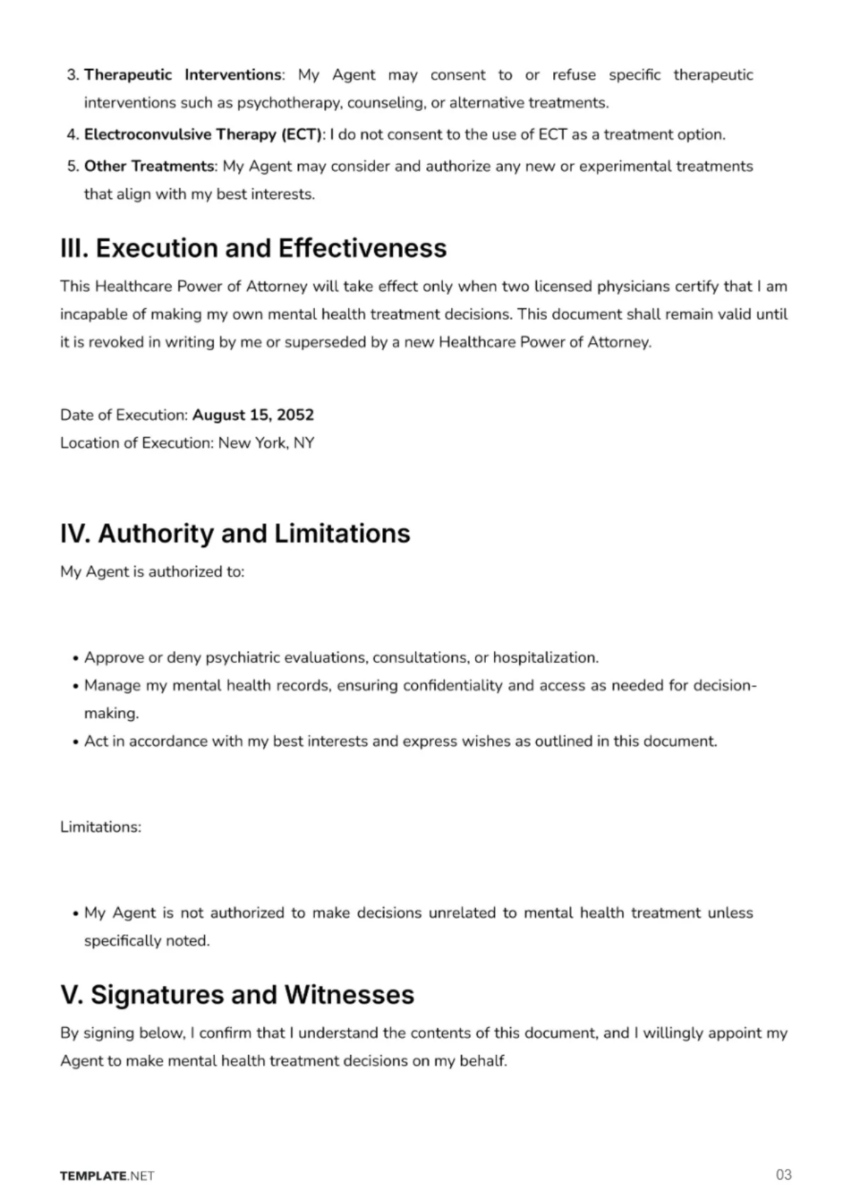 Free Healthcare Power of Attorney Template to Edit Online