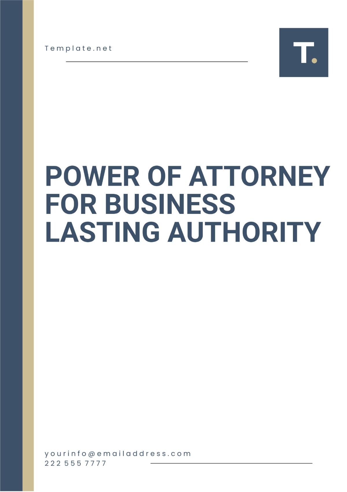 Power of Attorney for Business Lasting Authority Template - Edit Online & Download