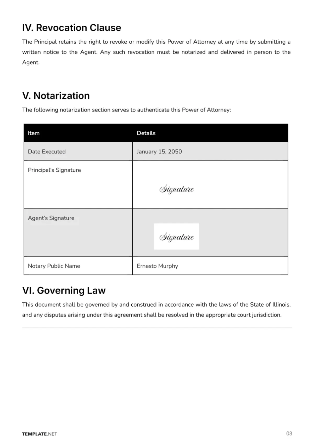Free Notarized Power of Attorney Format Template to Edit Online