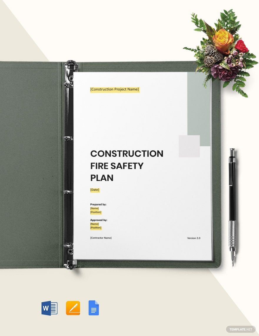 Fire Safety Plan for Construction Site Template
