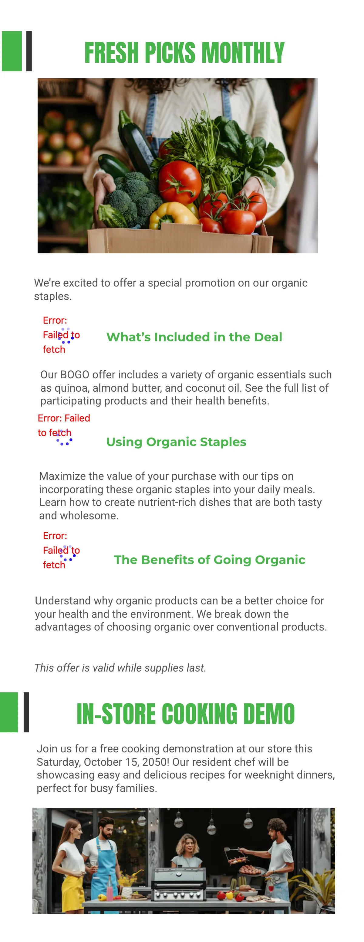 Free Grocery Store Newsletter Template to Edit Online