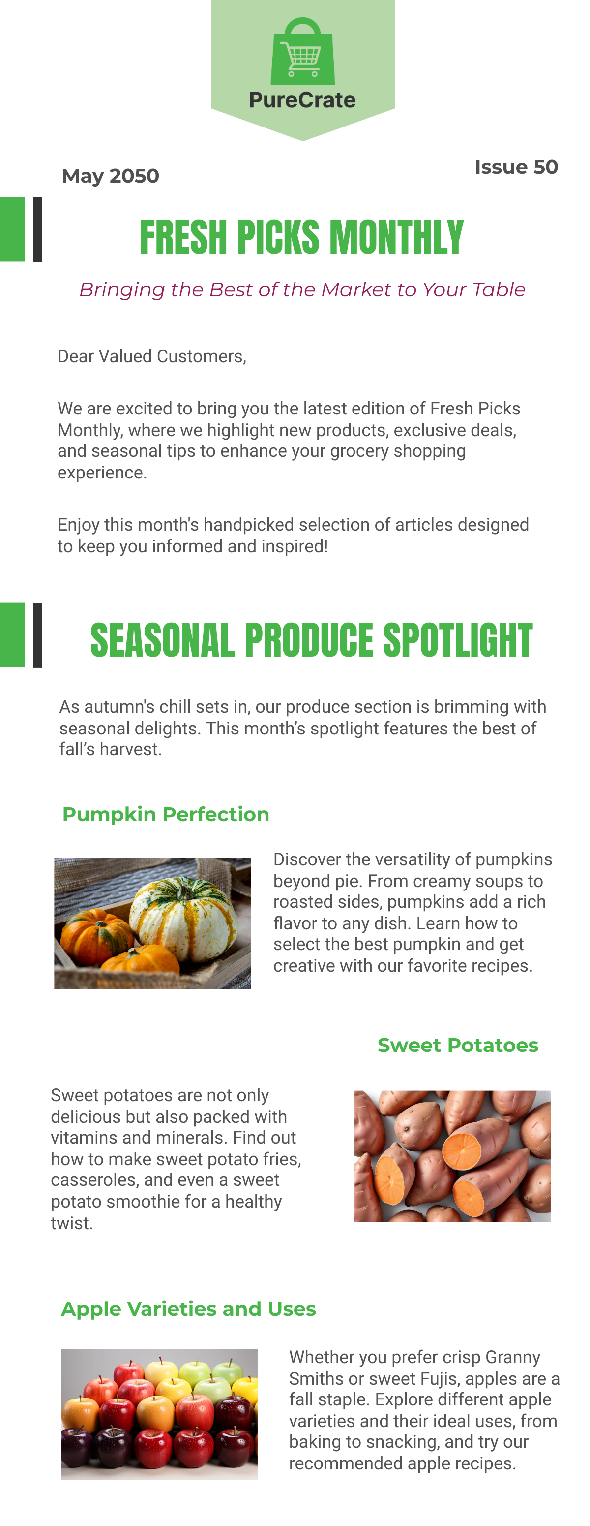 Grocery Store Newsletter Template - Edit Online & Download