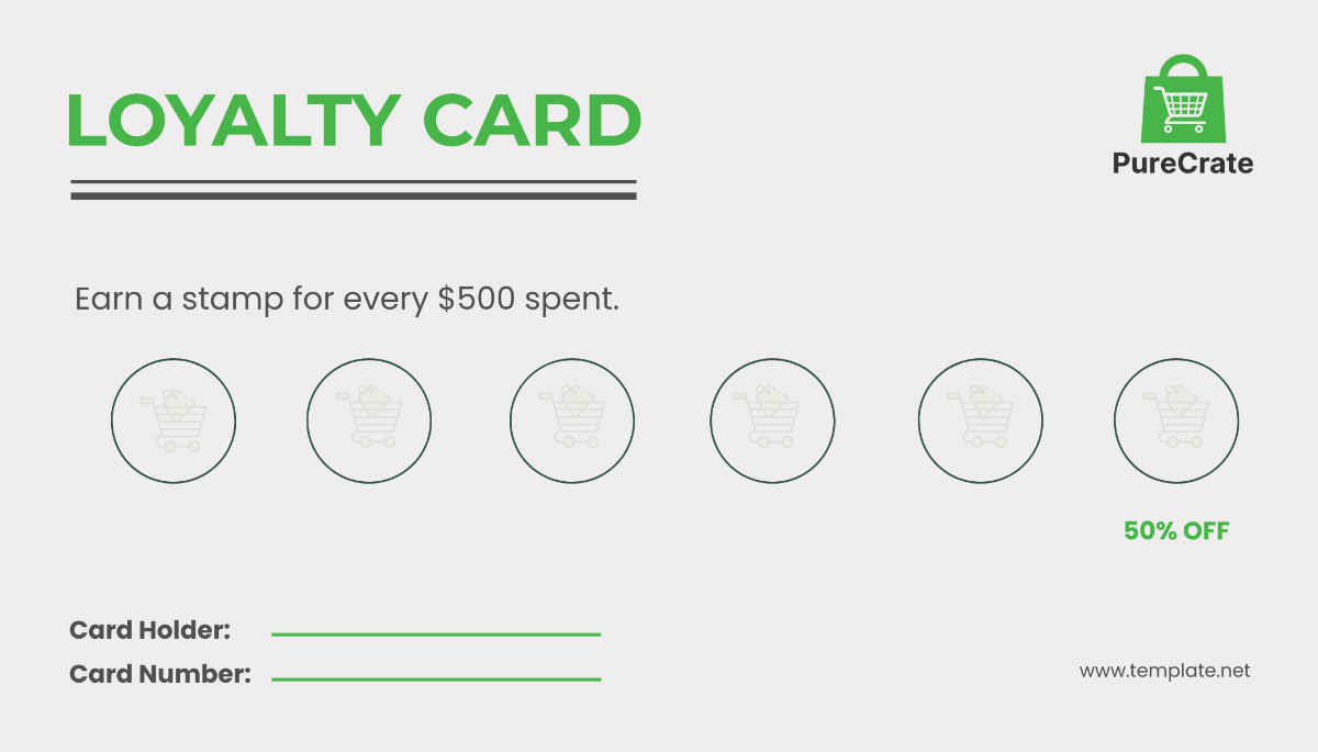 Grocery Store Loyalty Card Template - Edit Online & Download