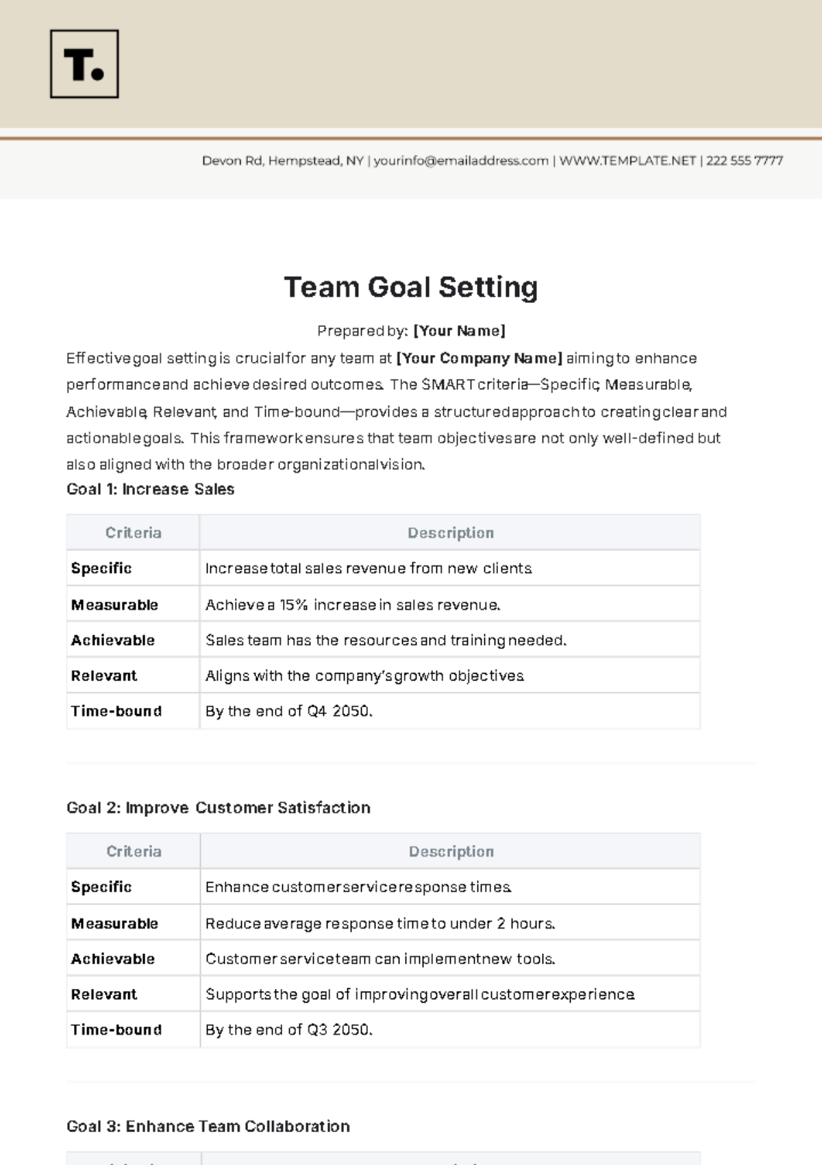 Free Team Goal Setting Template To Edit Online Free Team Goal Setting Template To Edit Online