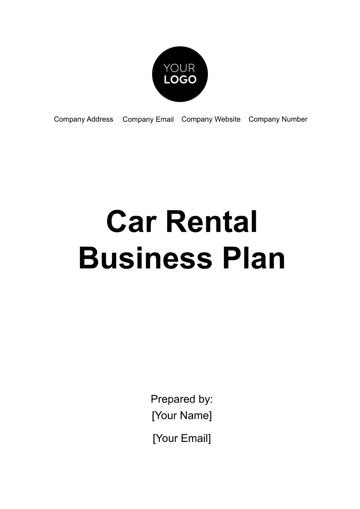 Car Rental Business Plan Template - Edit Online & Download