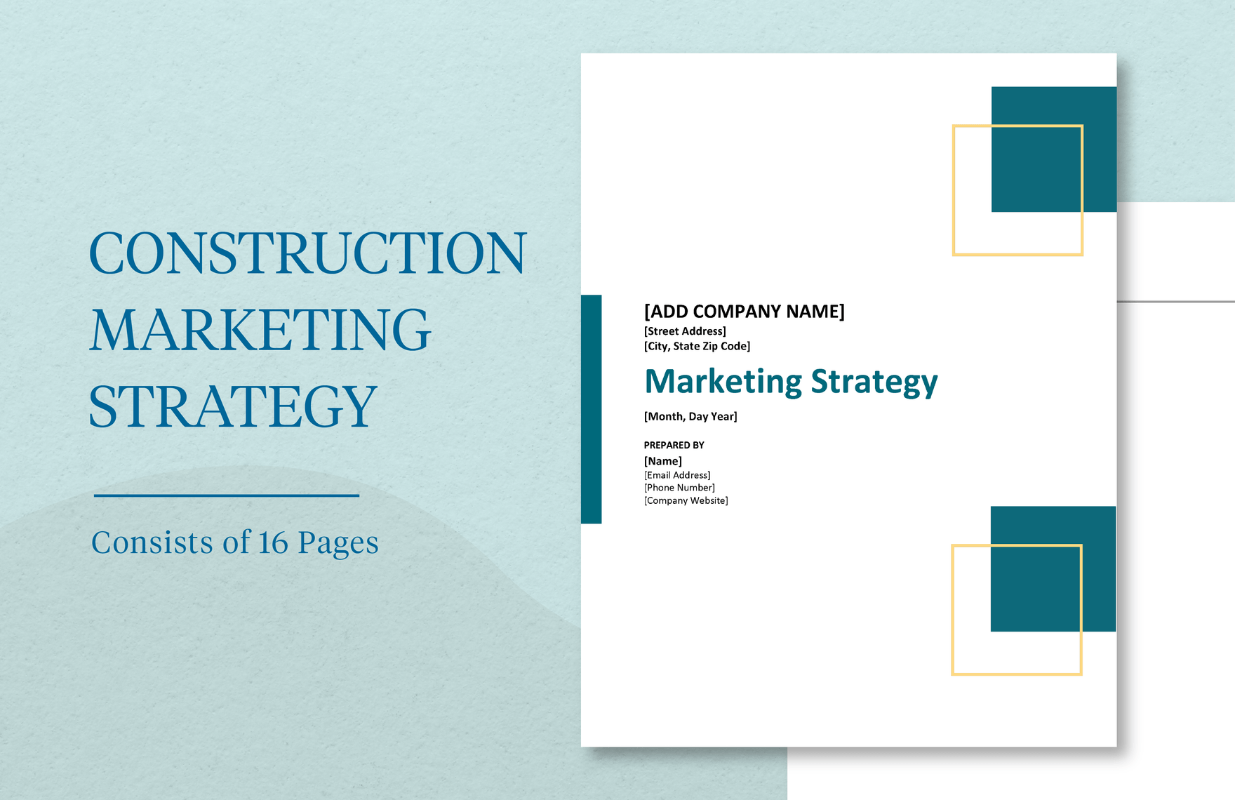 Construction Marketing Strategy Template in Word, Google Docs, Apple Pages