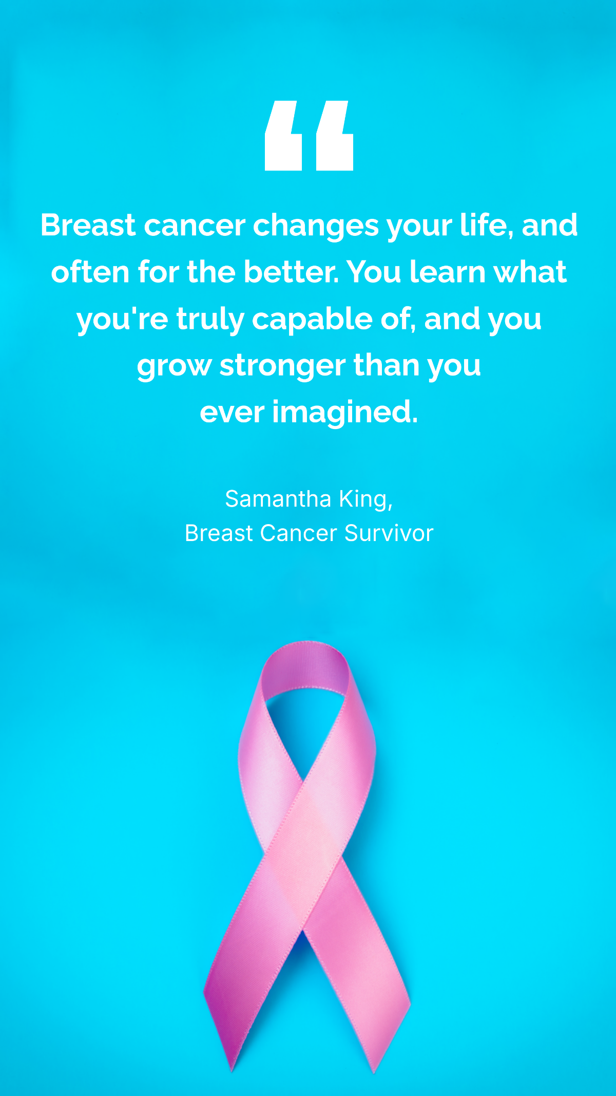 Hopeful Breast Cancer Awareness Month Quote Template - Edit Online & Download