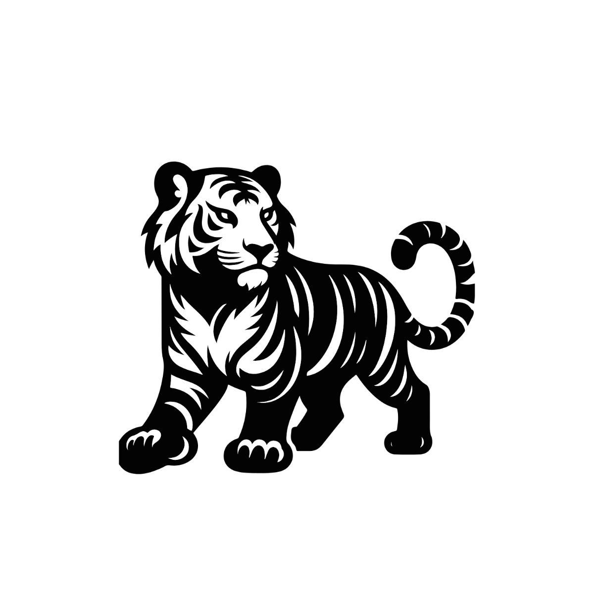 Free Black & White Tiger Clipart to Edit Online