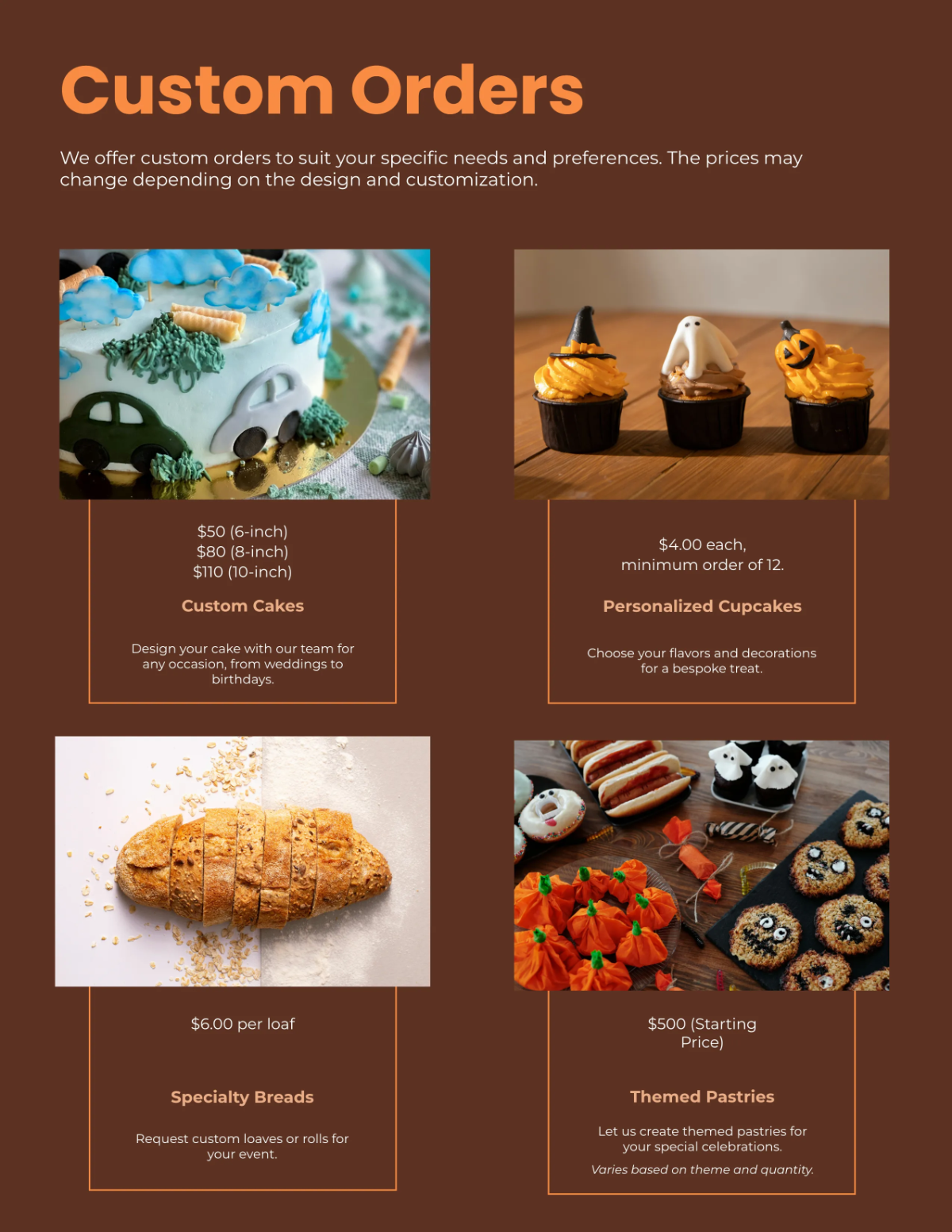 Free Bakery Catalog Template to Edit Online