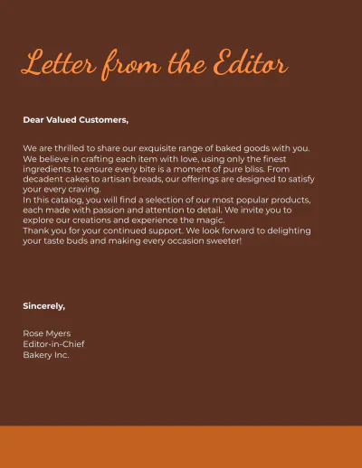 Free Bakery Catalog Template to Edit Online