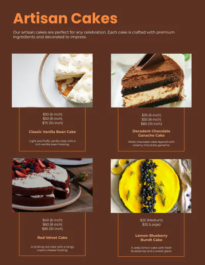 Free Bakery Catalog Template to Edit Online
