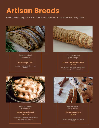 Free Bakery Catalog Template to Edit Online