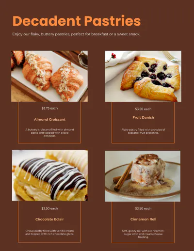 Free Bakery Catalog Template to Edit Online