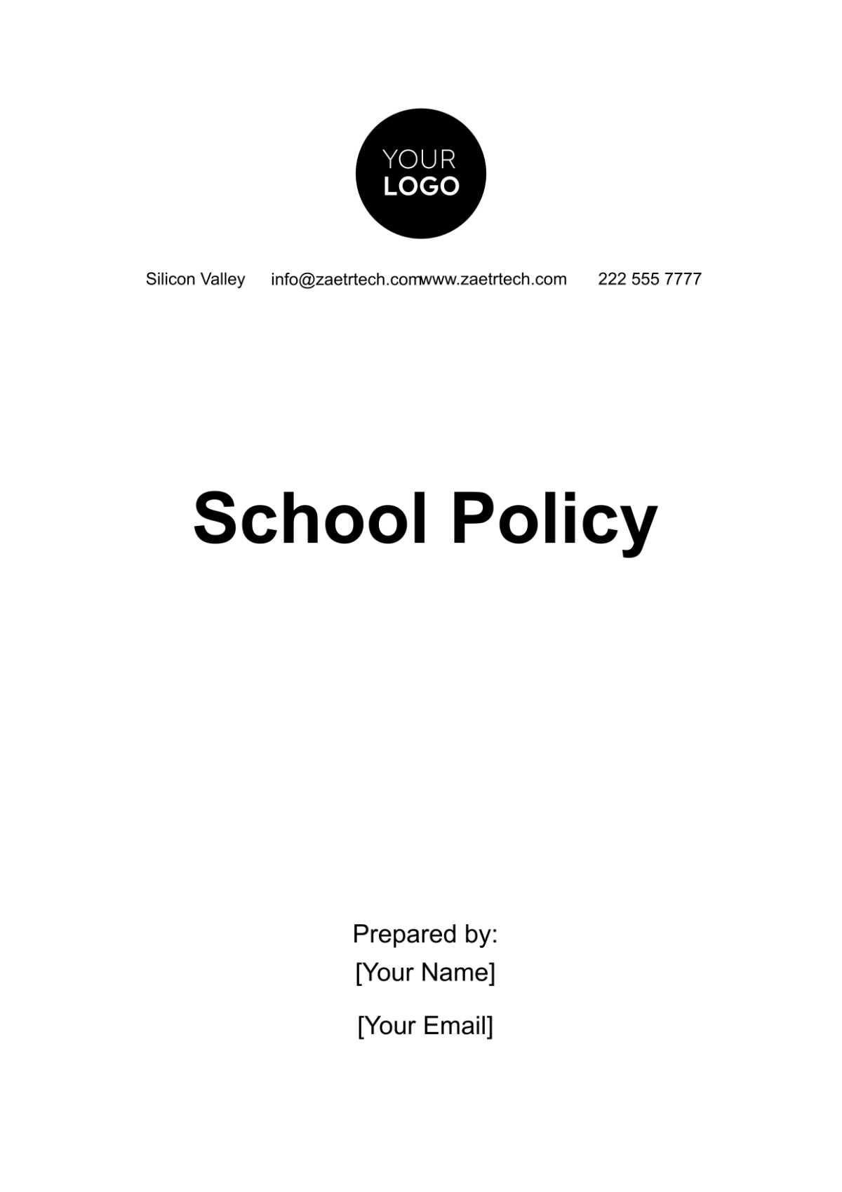 Free School Policy Template to Edit Online