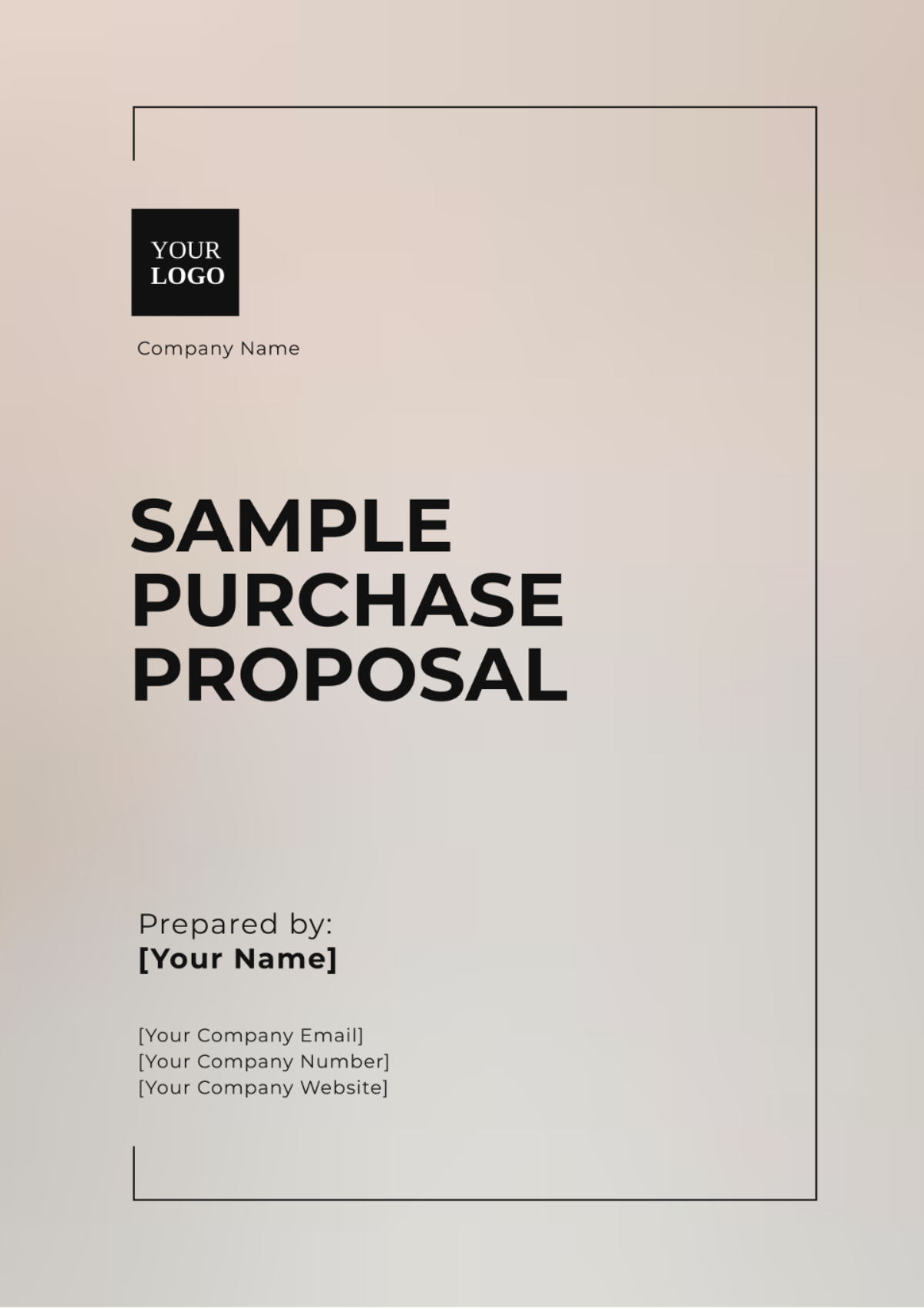 Sample Purchase Proposal Template