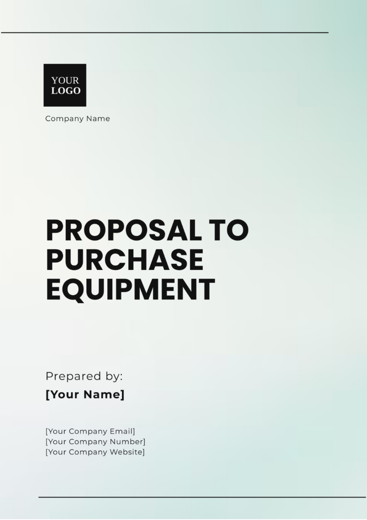 Proposal to Purchase Equipment Template