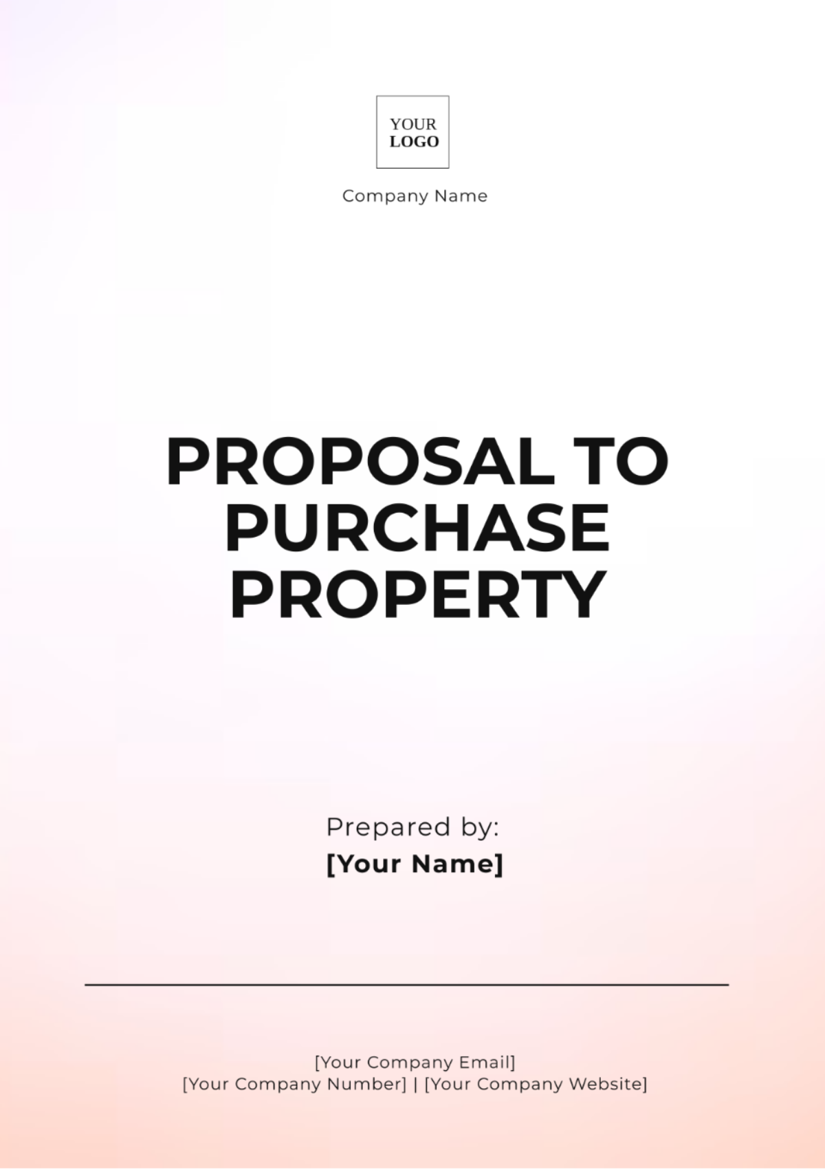 Proposal to Purchase Property Template