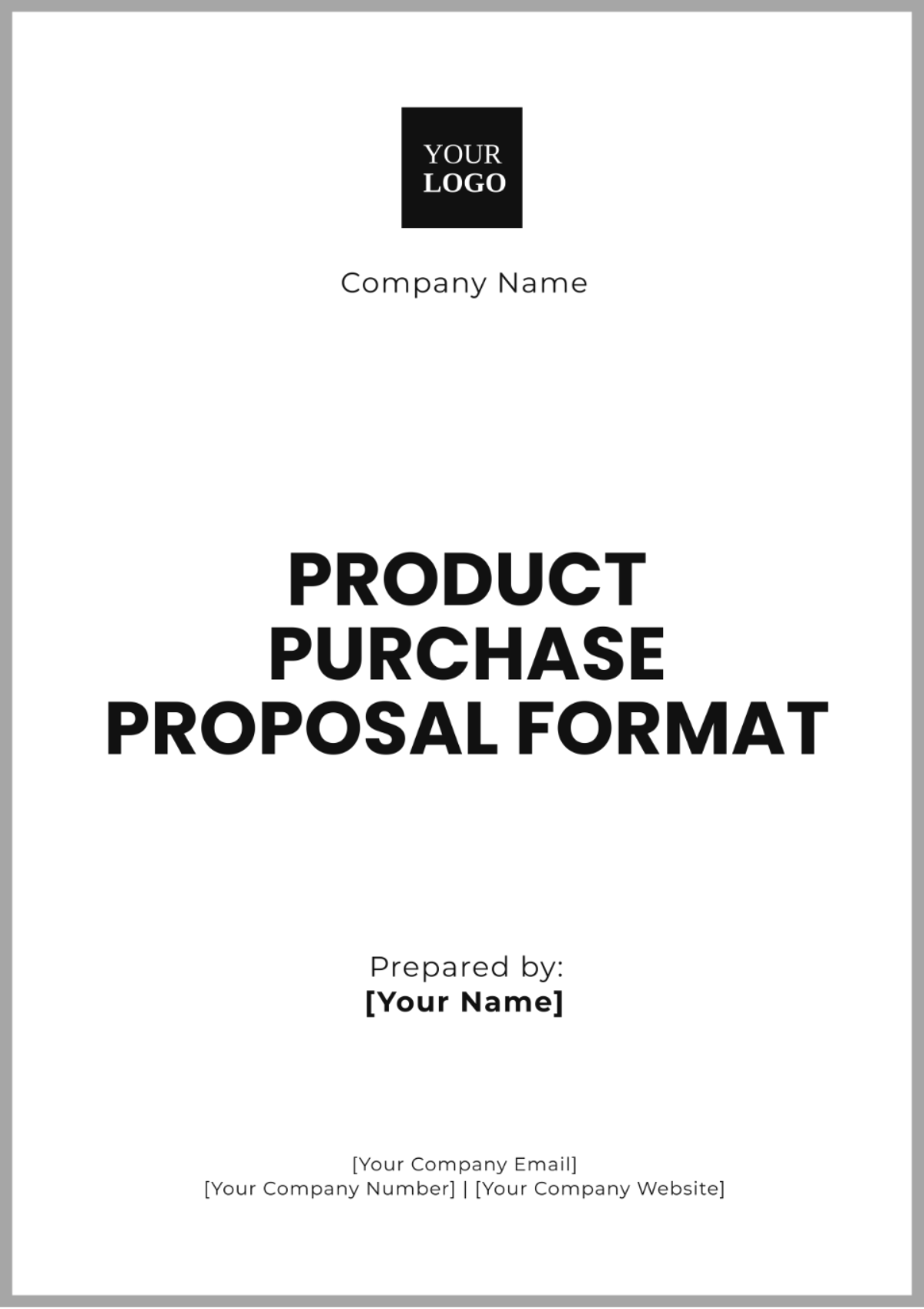 Product Purchase Proposal Format Template - Edit Online & Download