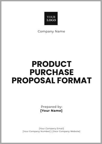 Free Product Purchase Proposal Format Template to Edit Online