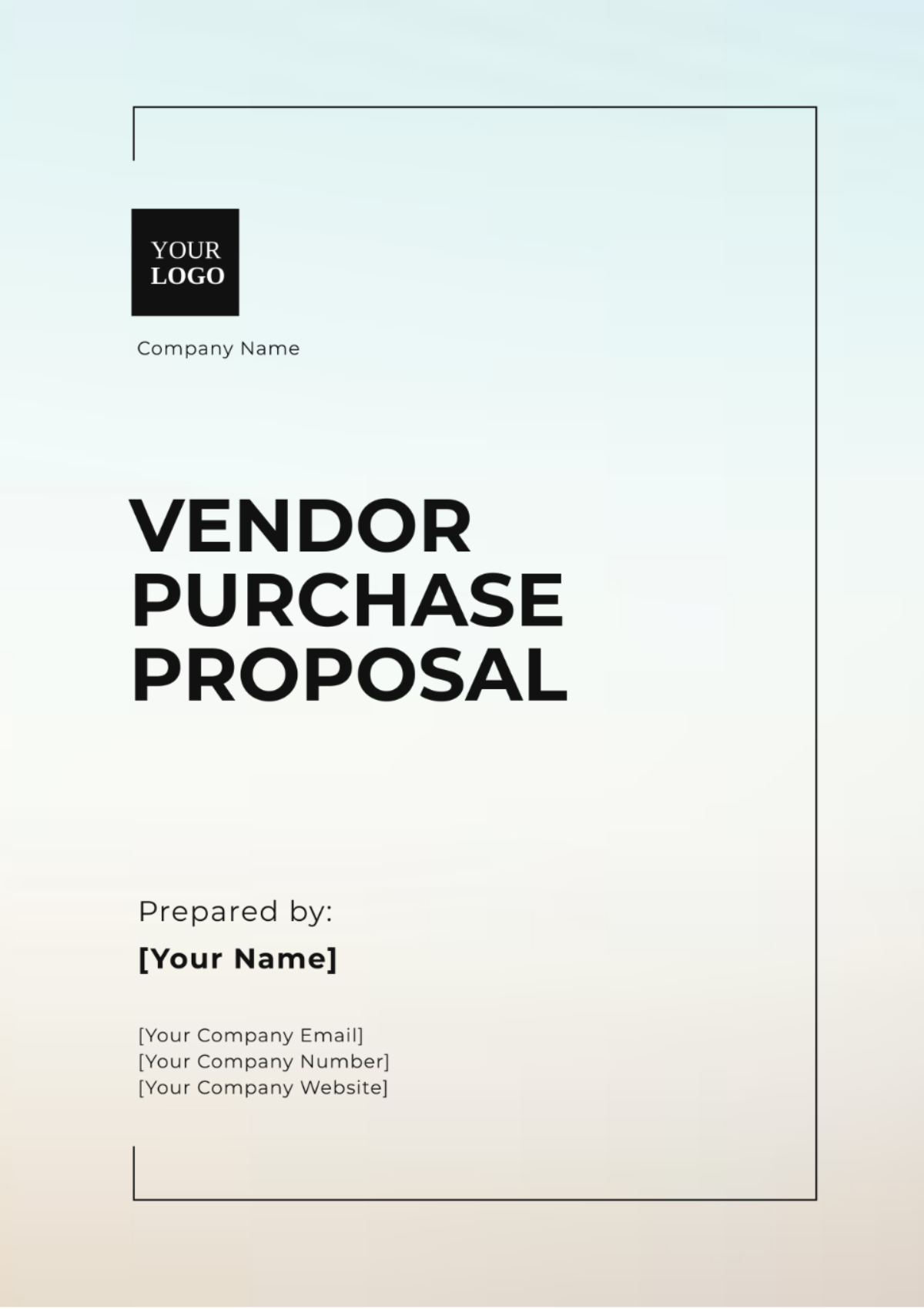 Vendor Purchase Proposal Template - Edit Online & Download