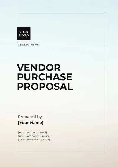 Free Vendor Purchase Proposal Template to Edit Online