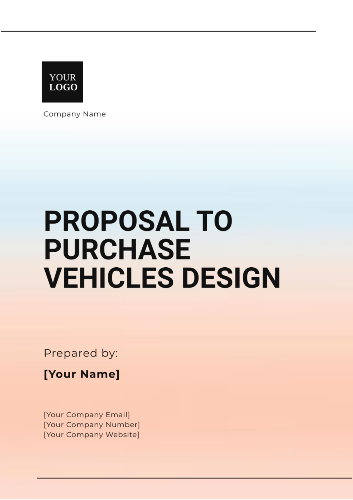 Proposal to Purchase Vehicles Design Template - Edit Online & Download