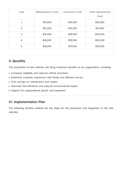 Free Proposal to Purchase Vehicles Design Template to Edit Online
