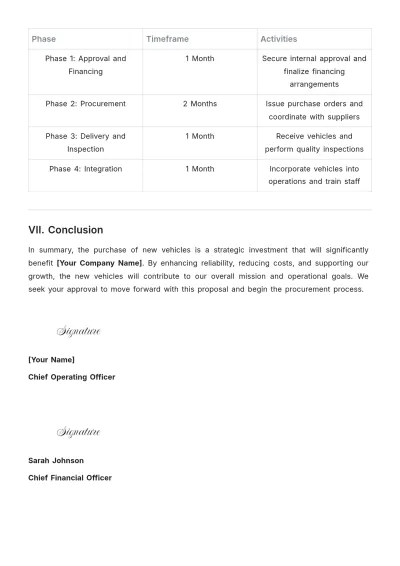 Free Proposal to Purchase Vehicles Design Template to Edit Online