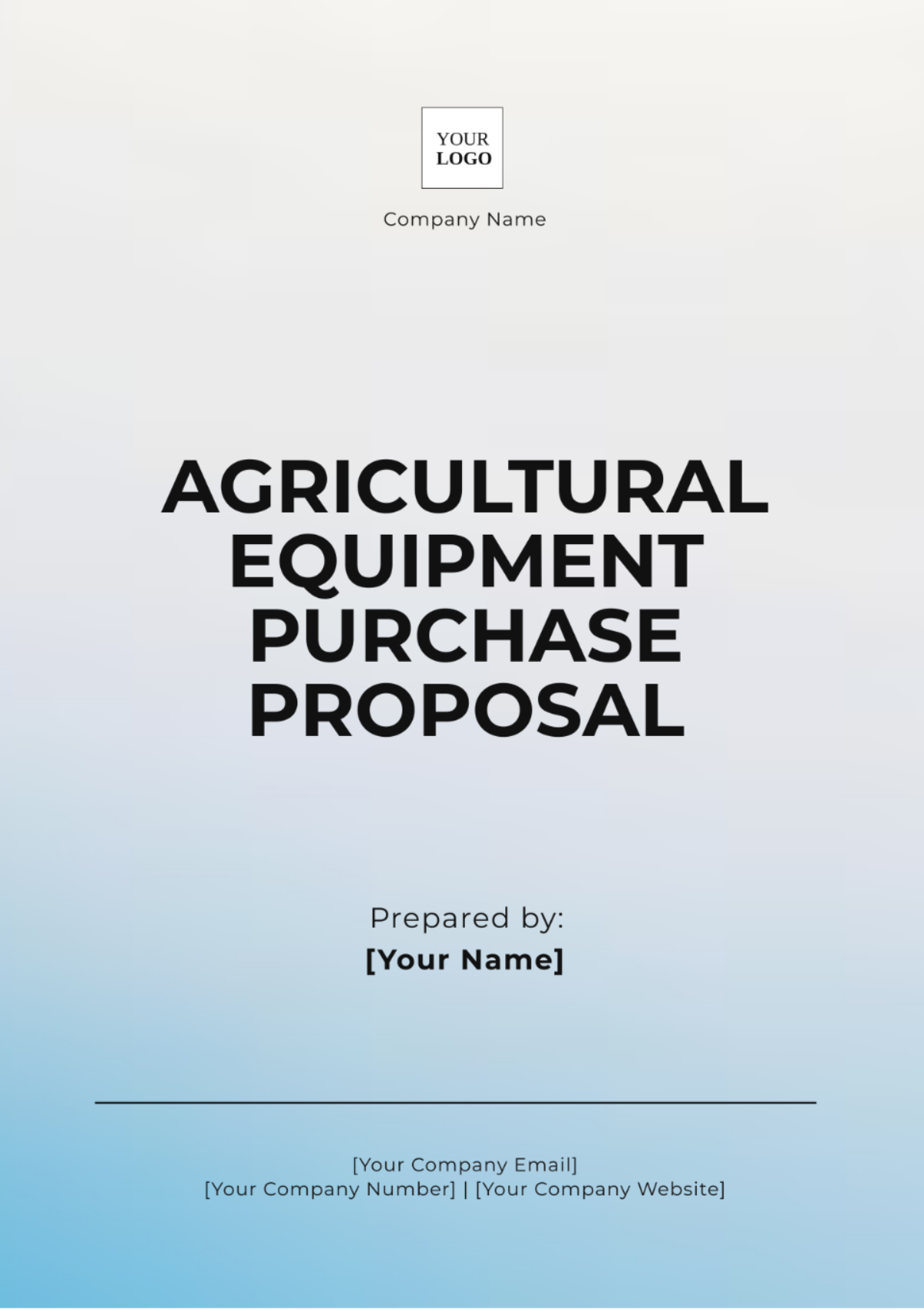 Agricultural Equipment Purchase Proposal Template - Edit Online & Download