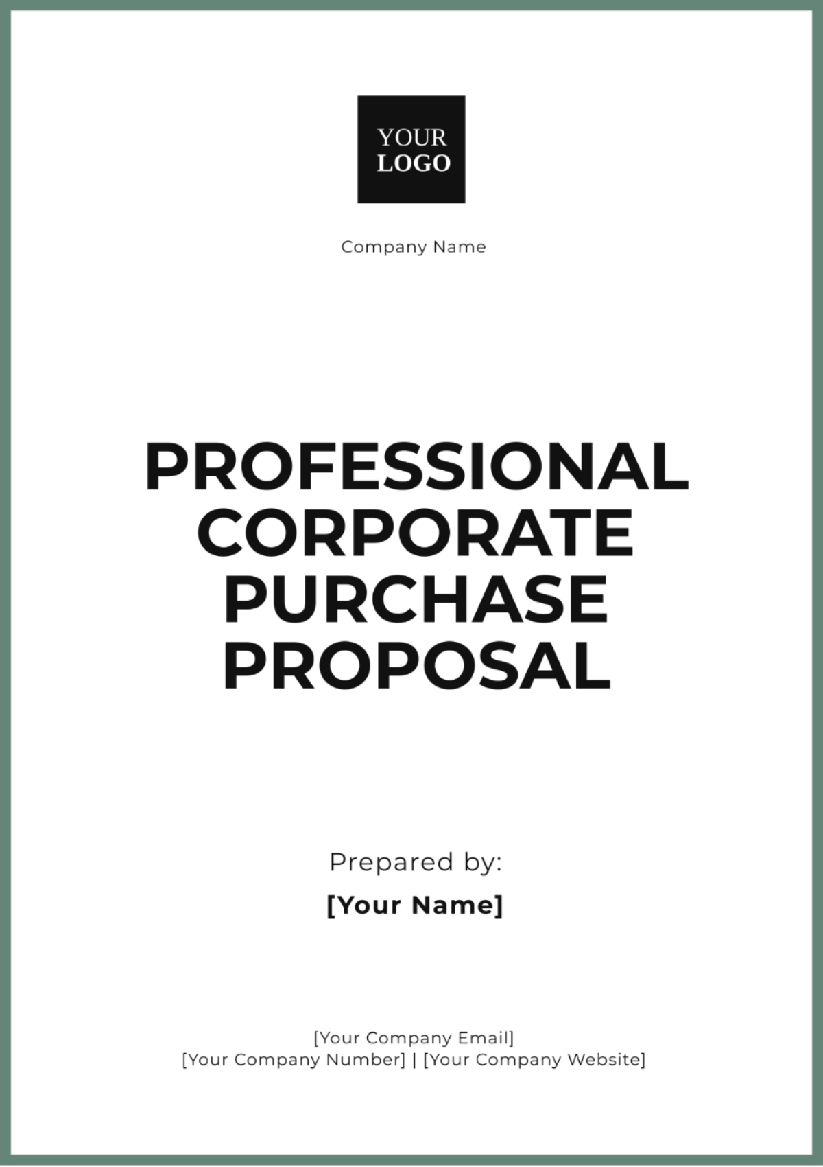 Professional Corporate Purchase Proposal Template - Edit Online & Download