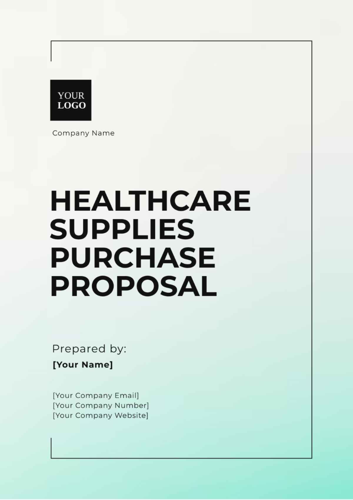 Healthcare Supplies Purchase Proposal Template