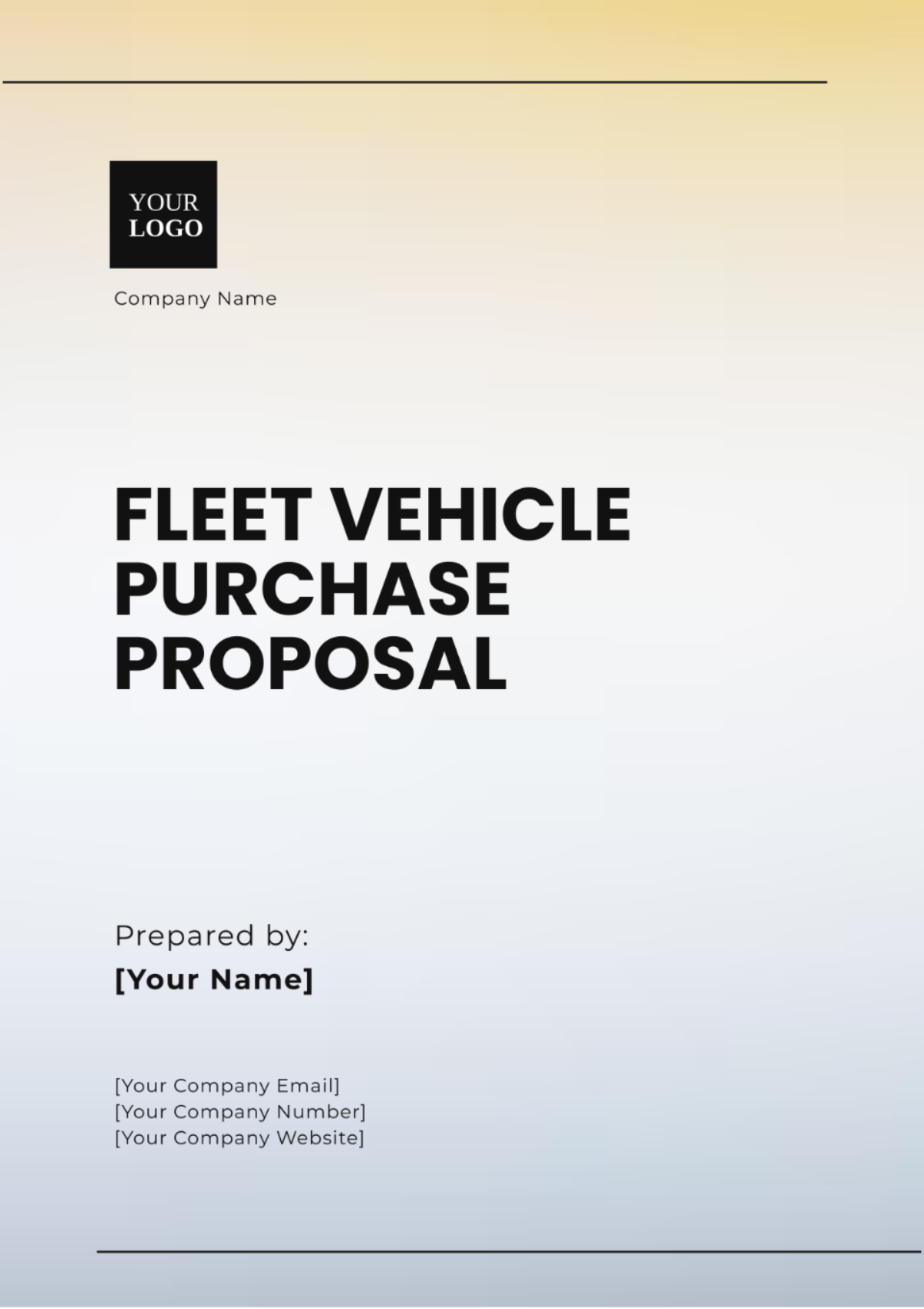 Fleet Vehicle Purchase Proposal Template