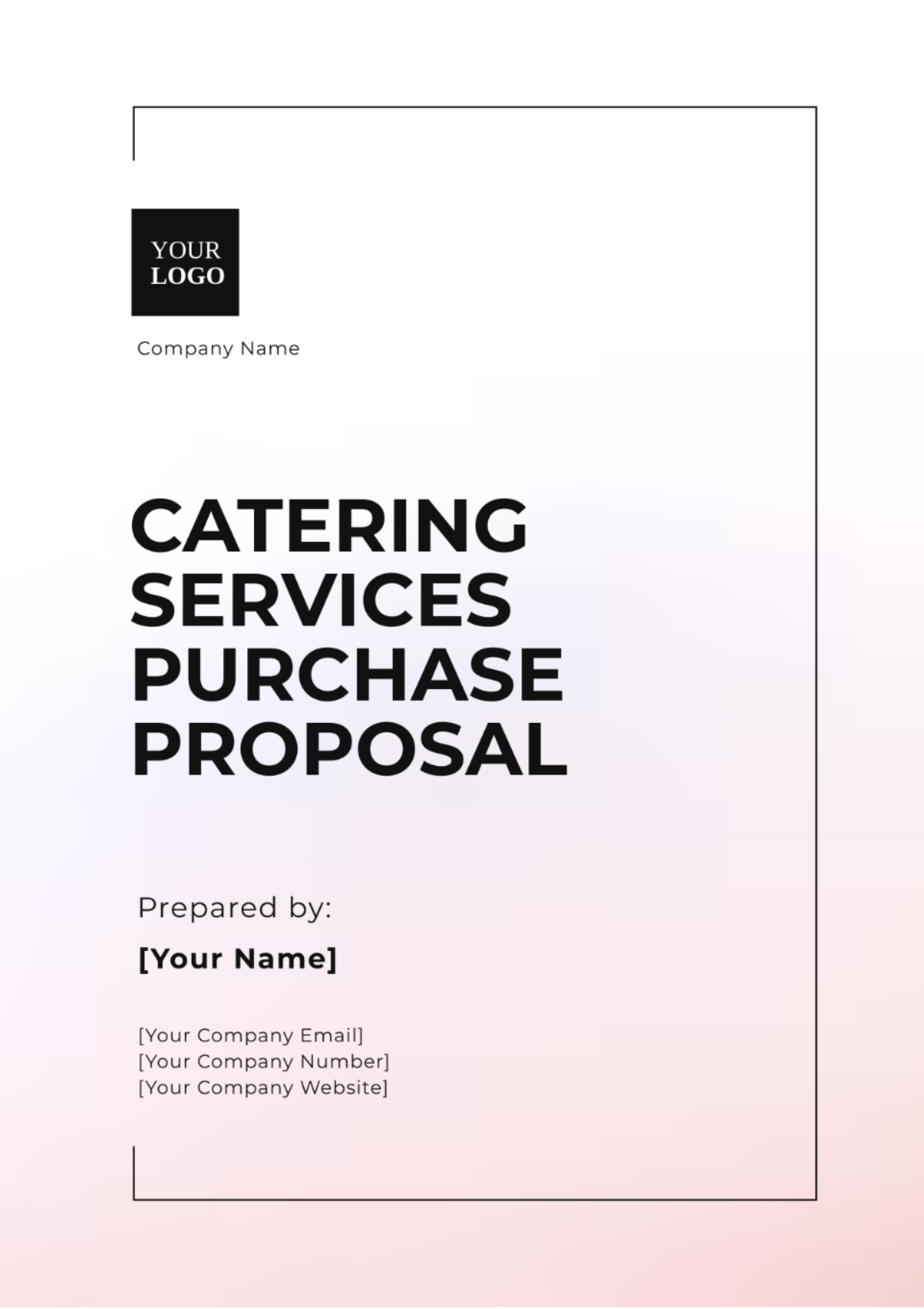 Catering Services Purchase Proposal Template - Edit Online & Download