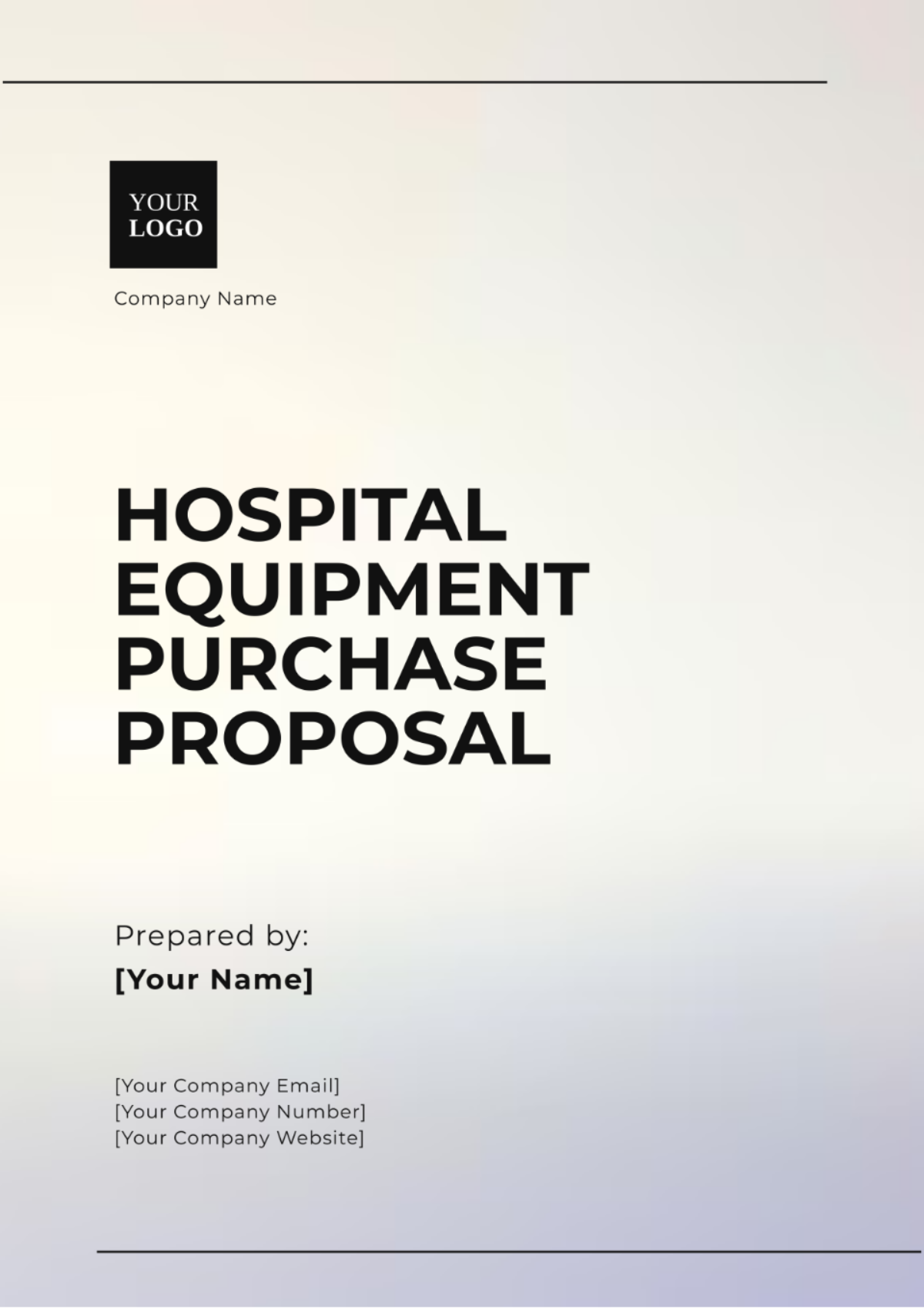 Hospital Equipment Purchase Proposal Template - Edit Online & Download