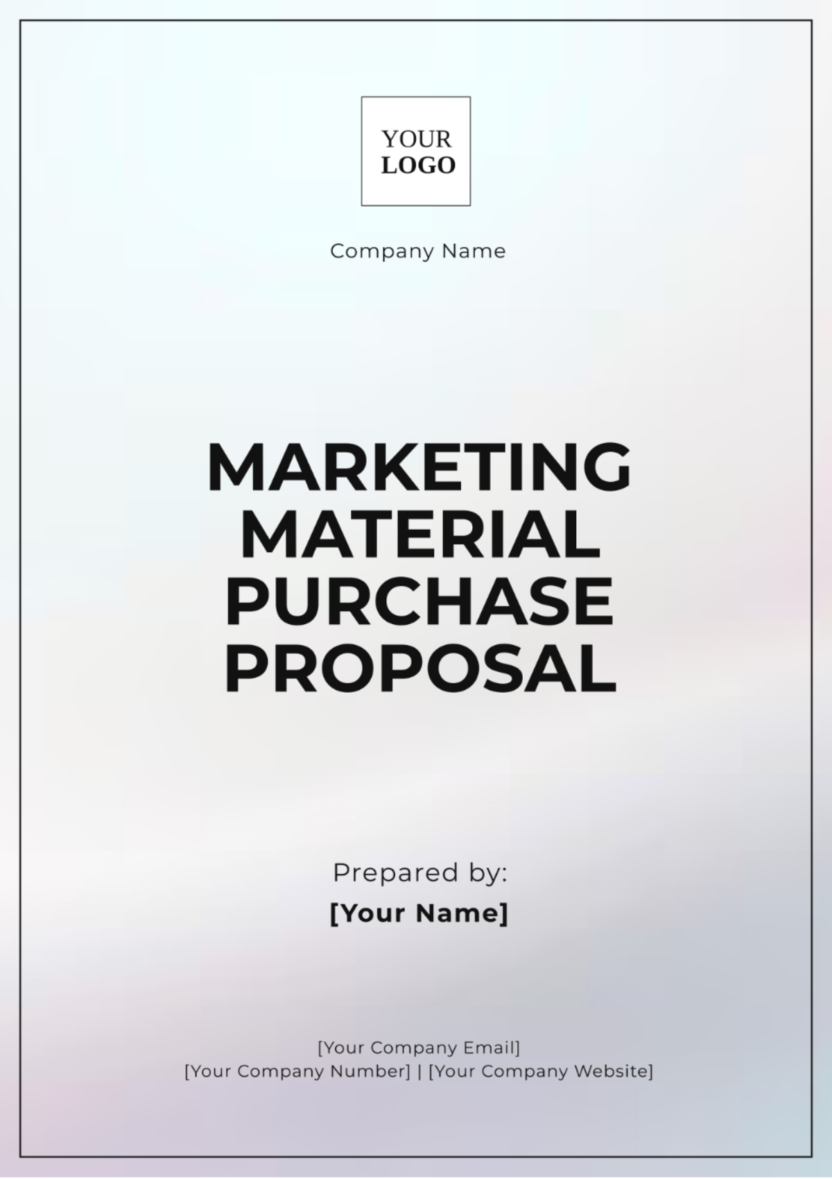 Marketing Material Purchase Proposal Template - Edit Online & Download