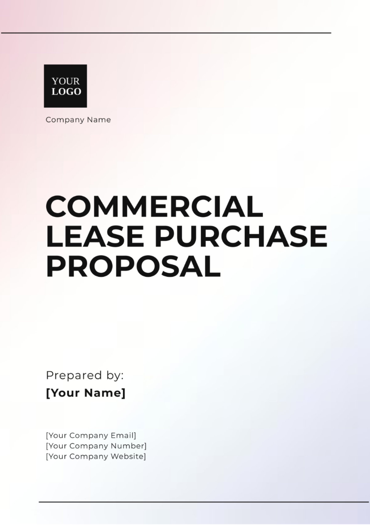 Commercial Lease Purchase Proposal Template - Edit Online & Download