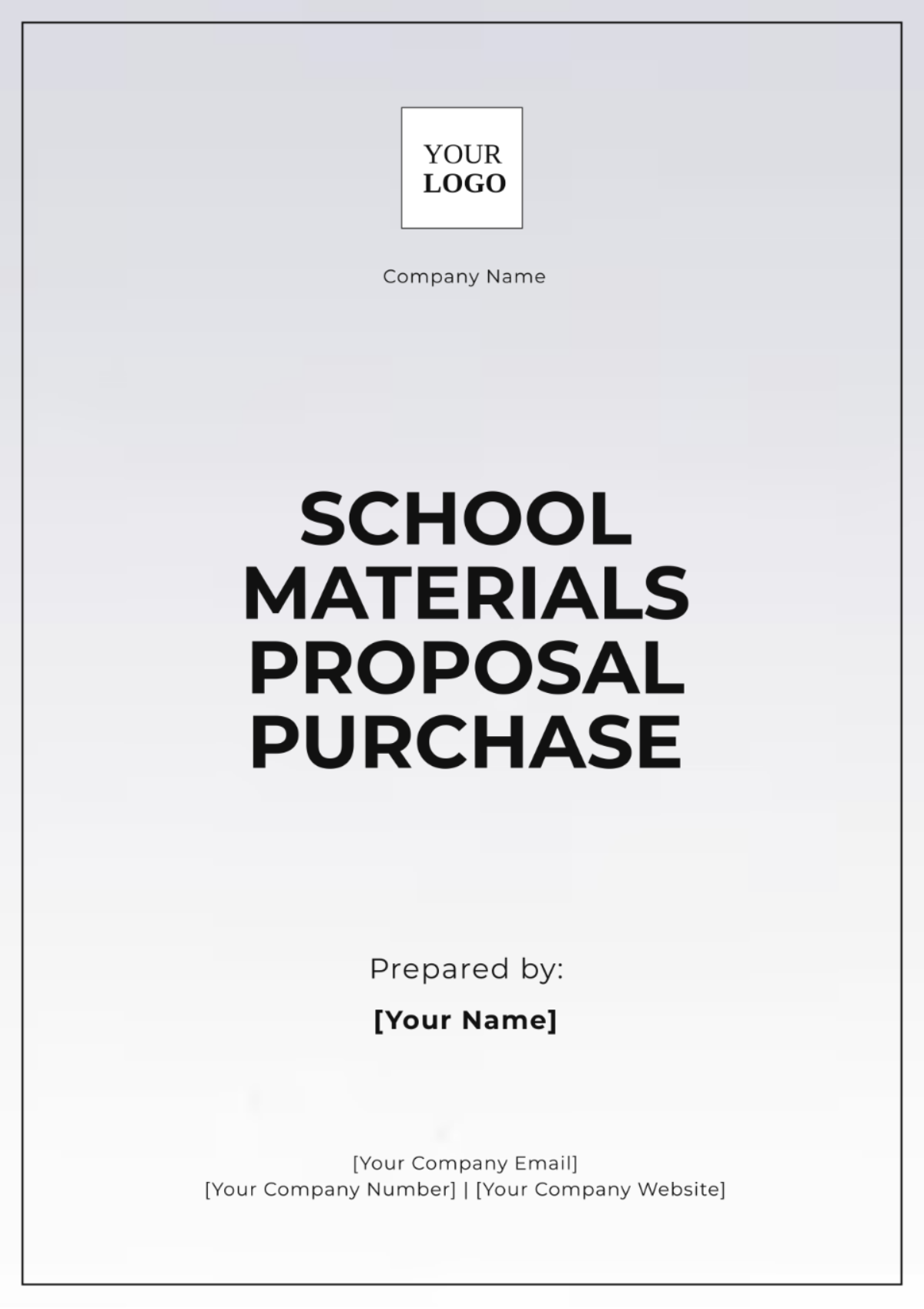 School Materials Proposal Purchase Template - Edit Online & Download