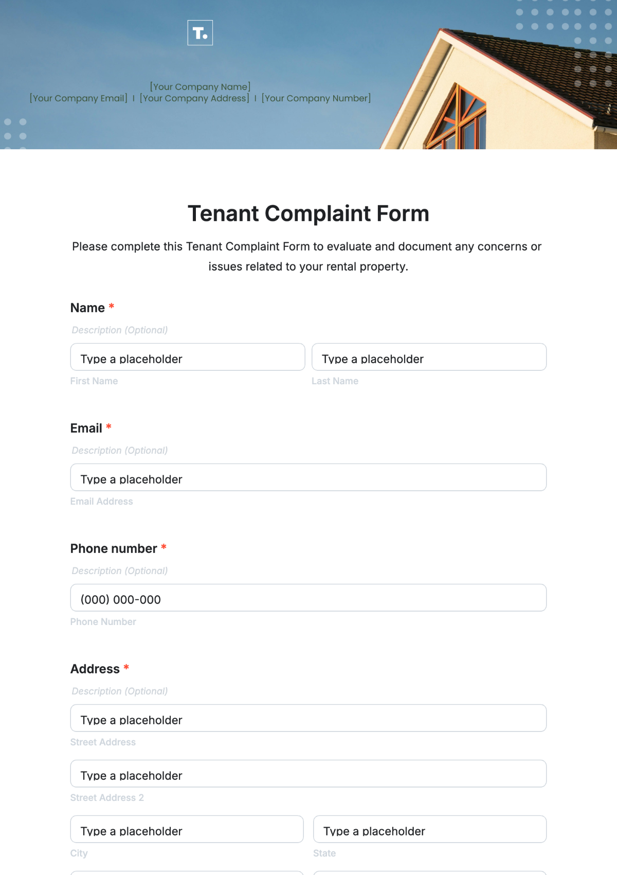 Tenant Complaint Form Template - Edit Online & Download