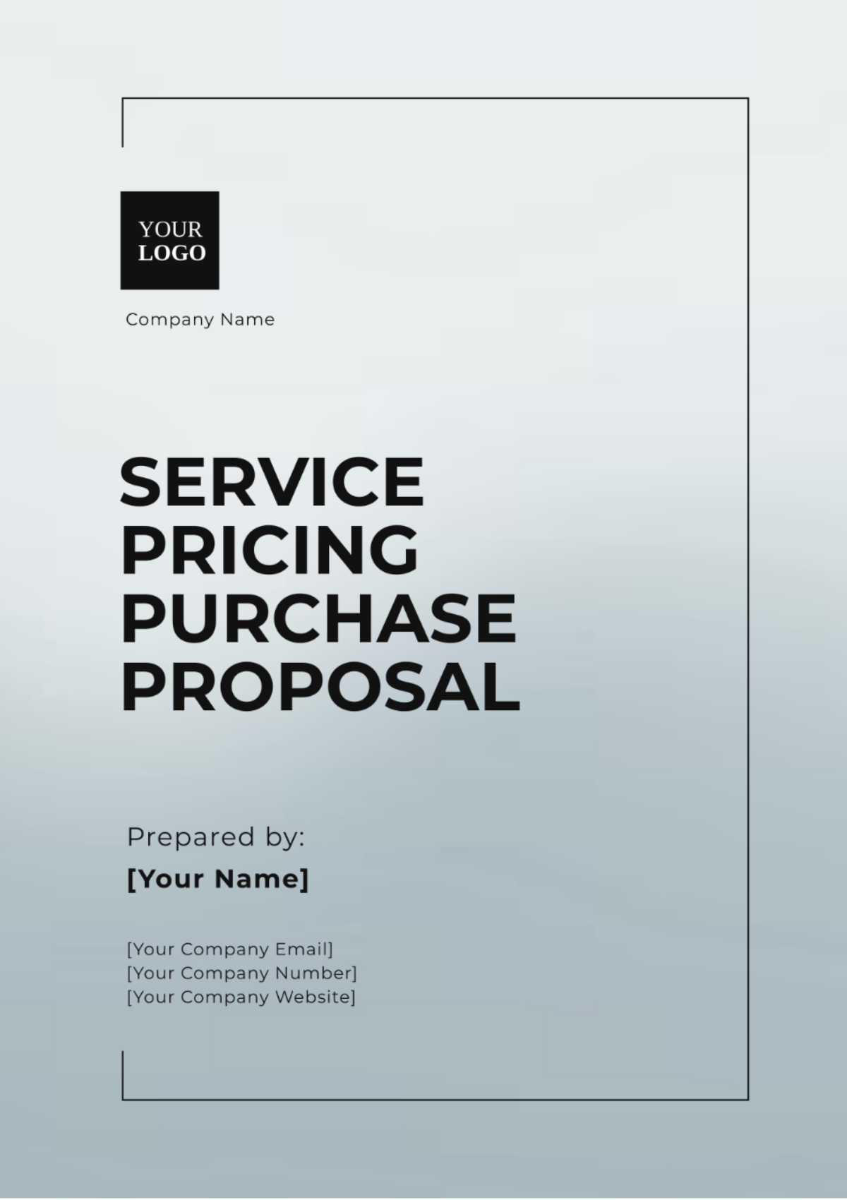 Service Pricing Purchase Proposal Template - Edit Online & Download