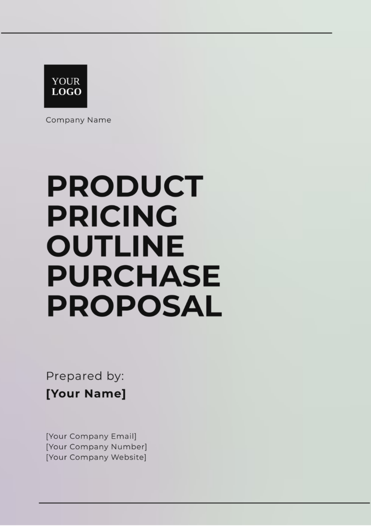 Product Pricing Outline Purchase Proposal Template - Edit Online & Download