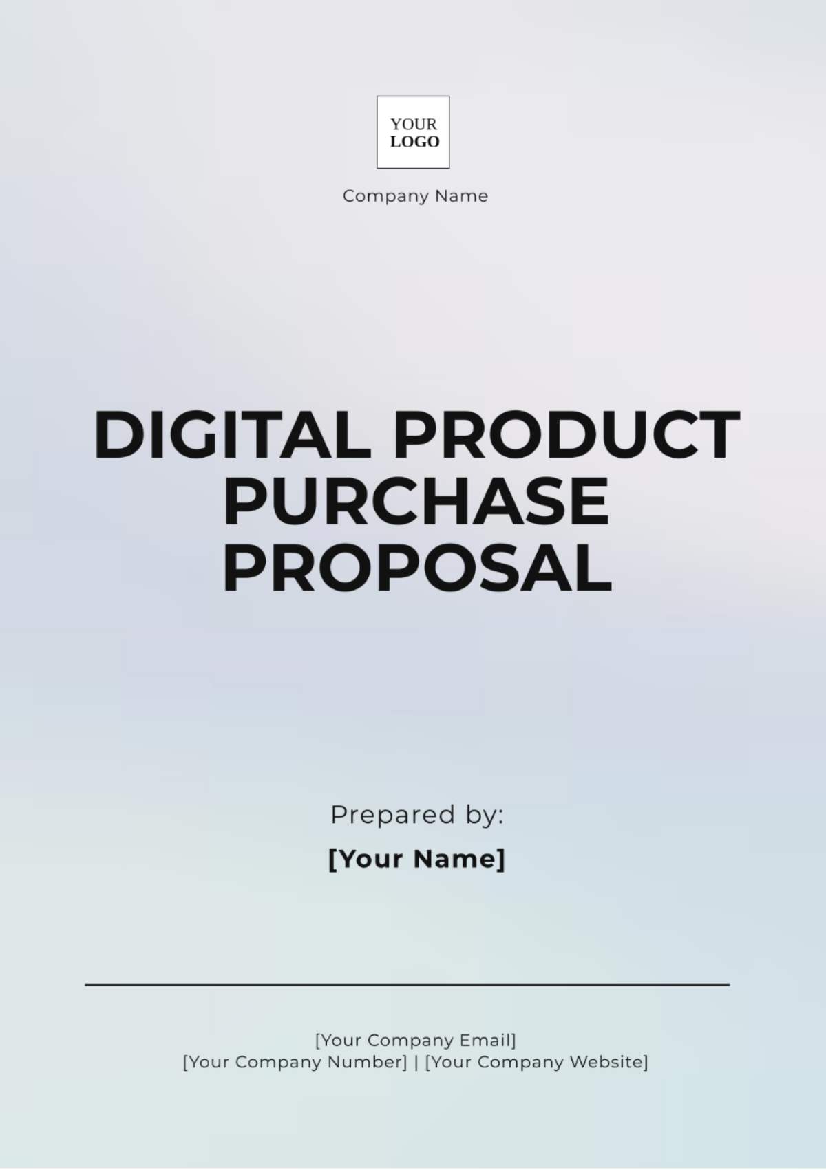 Digital Product Purchase Proposal Template - Edit Online & Download