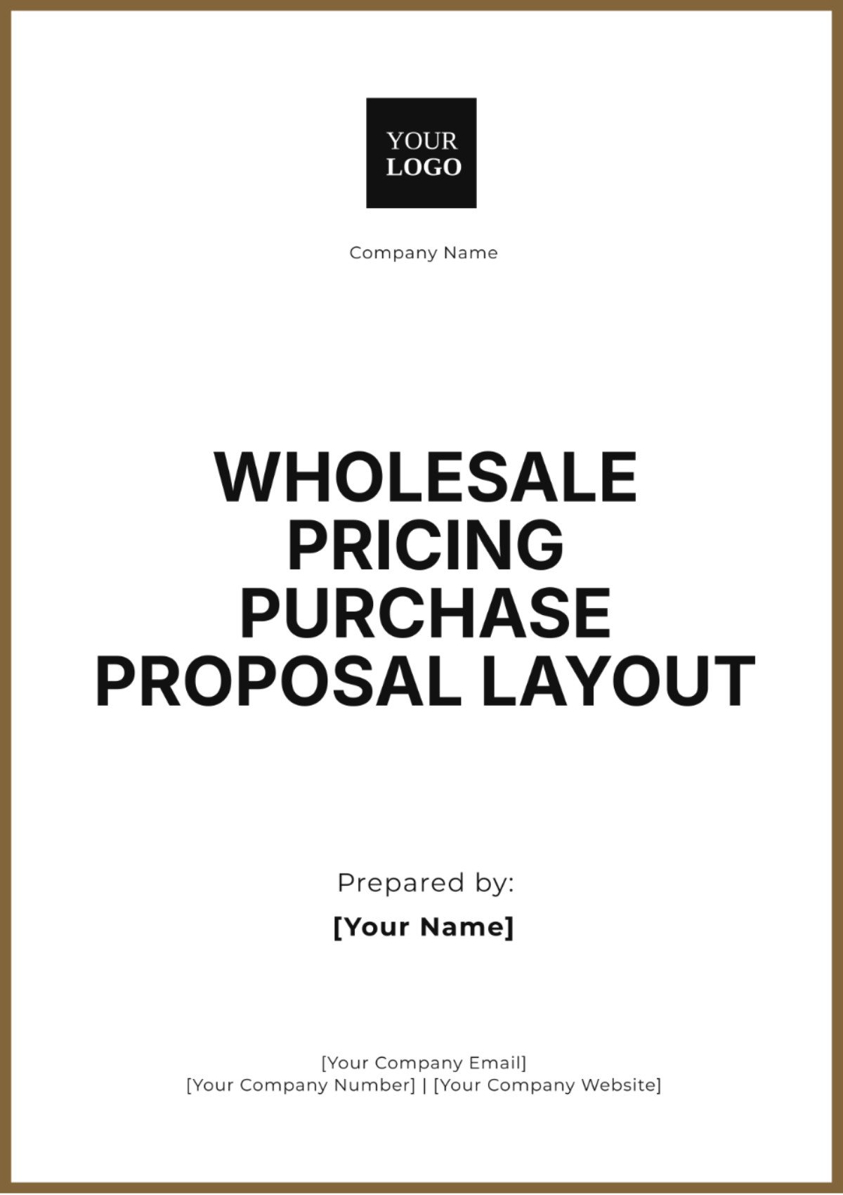 Wholesale Pricing Purchase Proposal Layout Template - Edit Online & Download