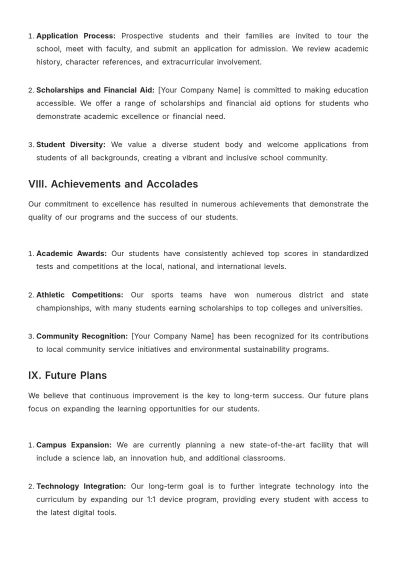 Free School Profile Template to Edit Online