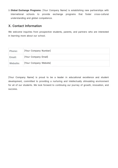 Free School Profile Template to Edit Online